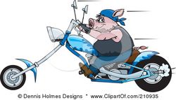 210935-Tough-Hog-Riding-A-Blue-Chopper-Motorcycle-And-Speeding-Past-Poster-Art-Print